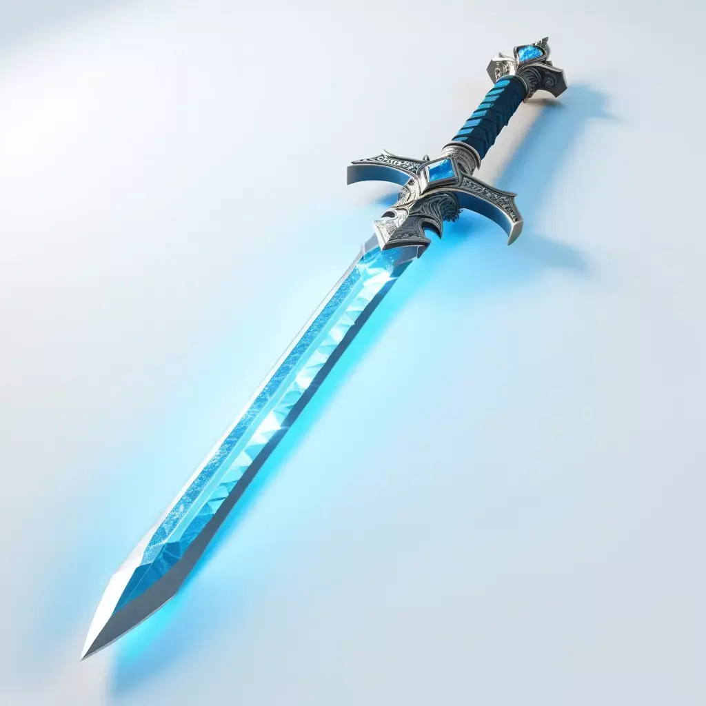 Glowing Ice Crystal Sword 3D model