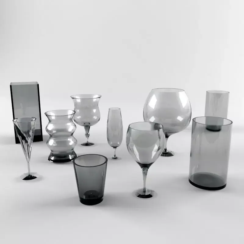 Glass Glassware Drink Alcohol Wine Crystal Furnishings Tablewar Free 3D model