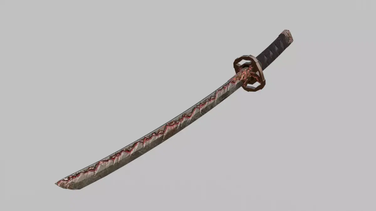 Low Poly Bloodforge Katana - Fantasy Weapon - Game Ready PBR Low-poly 3D model