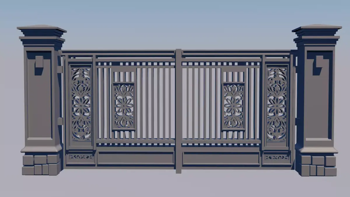 Modern Sliding Garage Gate Minimalist 3D print model