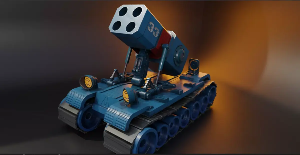 Stylized Mecha Tank - 2 3D model