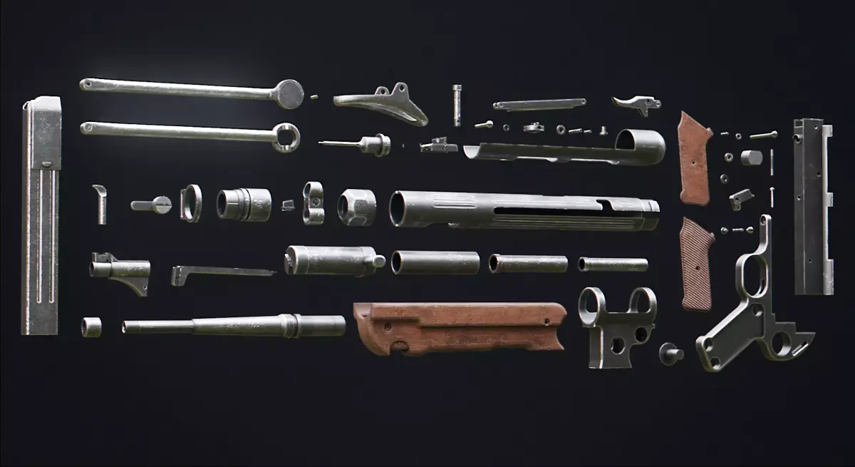 MP40 - German WW2 Submachine Gun Low-poly 3D model