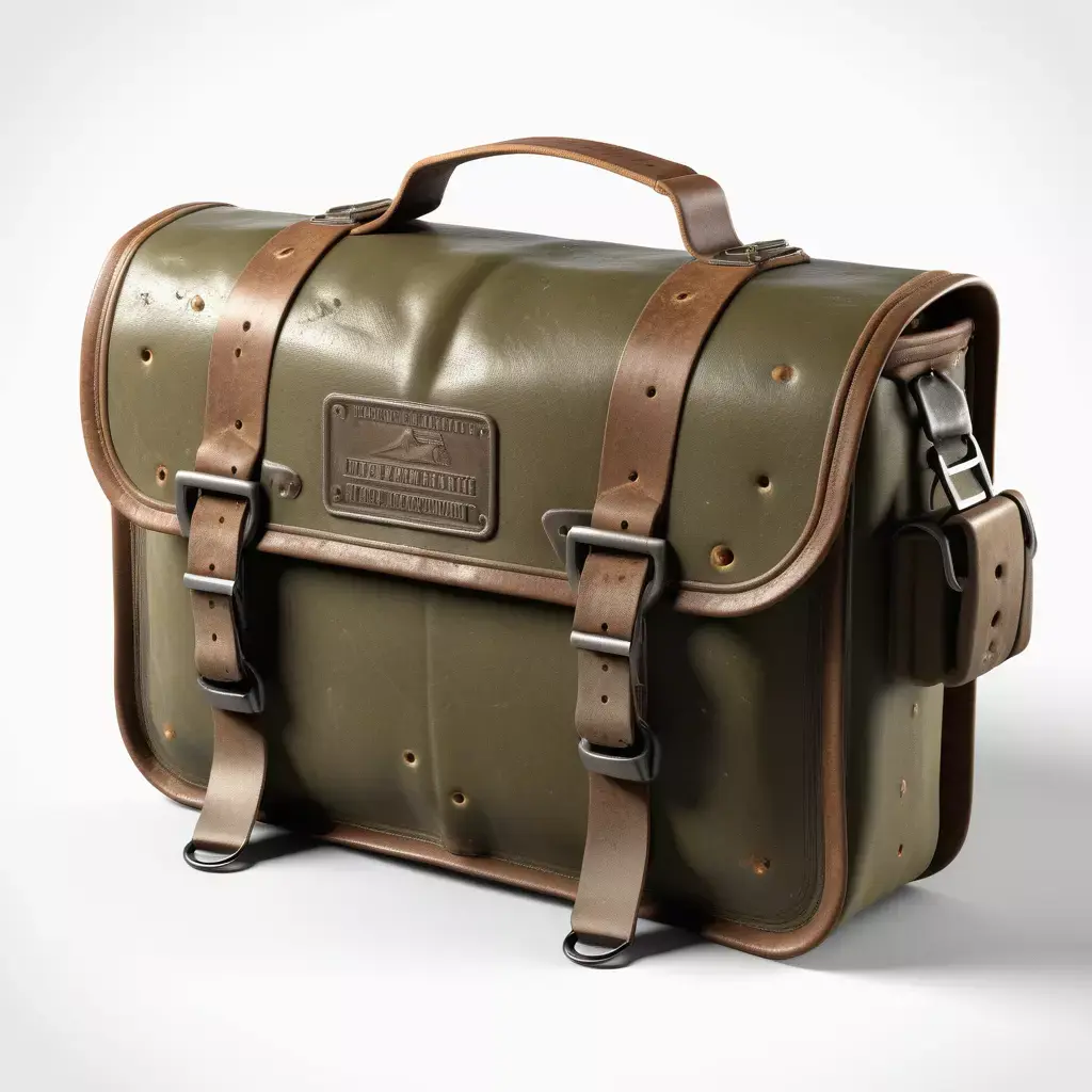 Vintage Military Canvas Satchel Bag 3D model