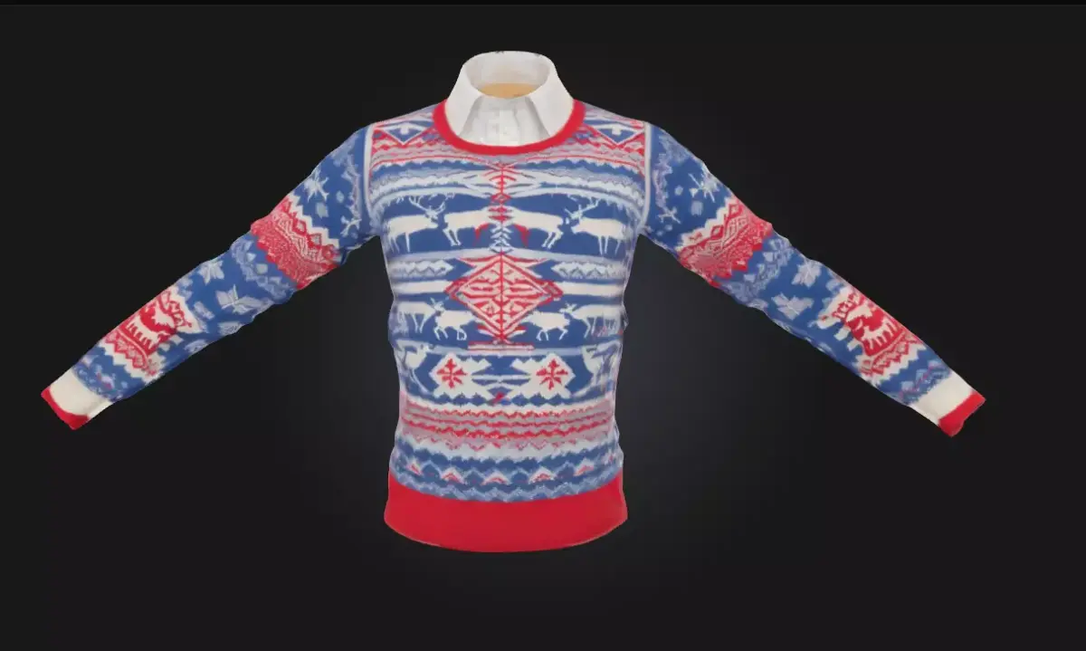 Reindeer Sweater Design  Cozy Festivity in Every Stitch 3D model