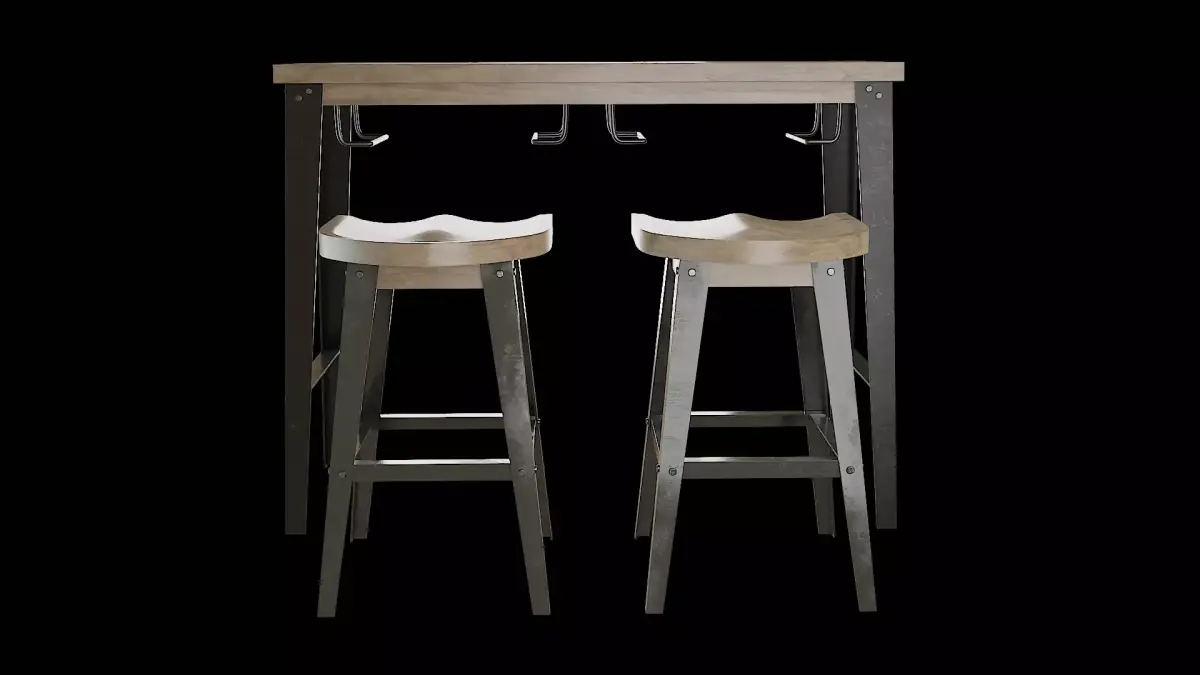 Dining Table Set-04 Low-poly 3D model