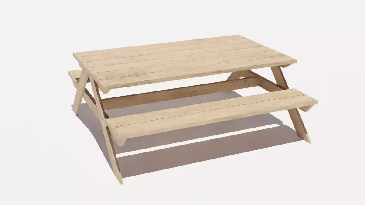 Picnic Table 3D model 4