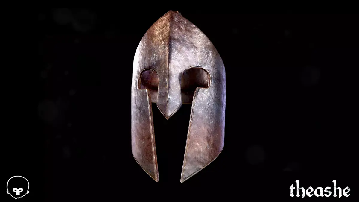 Spartan Helmet Low-poly 3D model 5