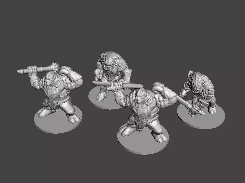 6MM SCALE ARMORED TROLL CHIEFS SET MINIATURE MODELS FANTASY EPIC 3D print model