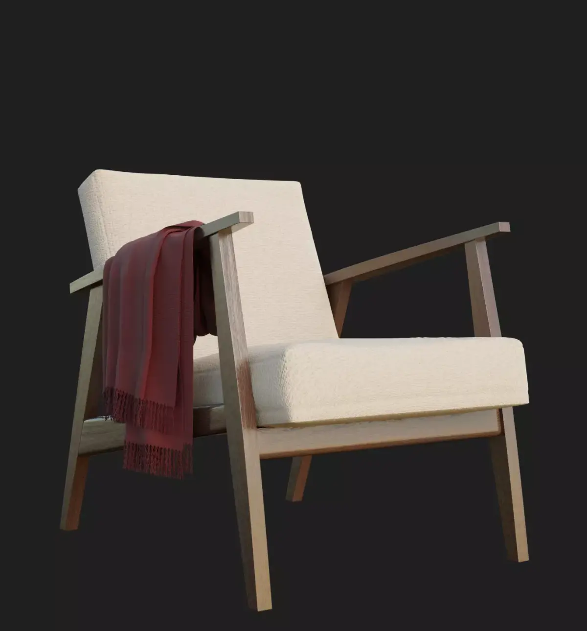 Armchair  with blanket Free low-poly 3D model