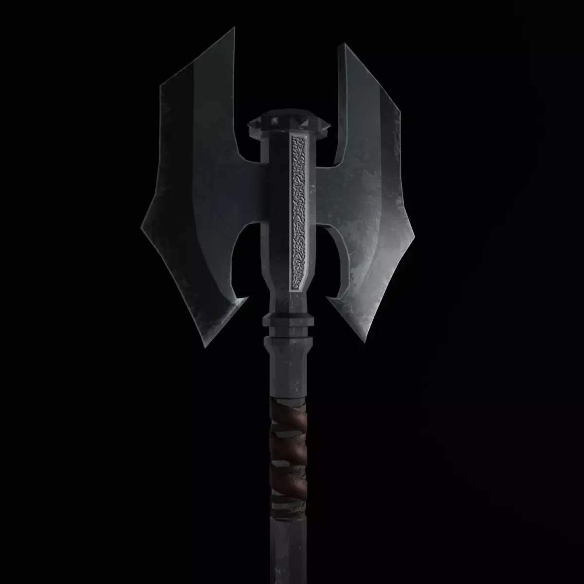Two-faced Great axe Low-poly 3D model