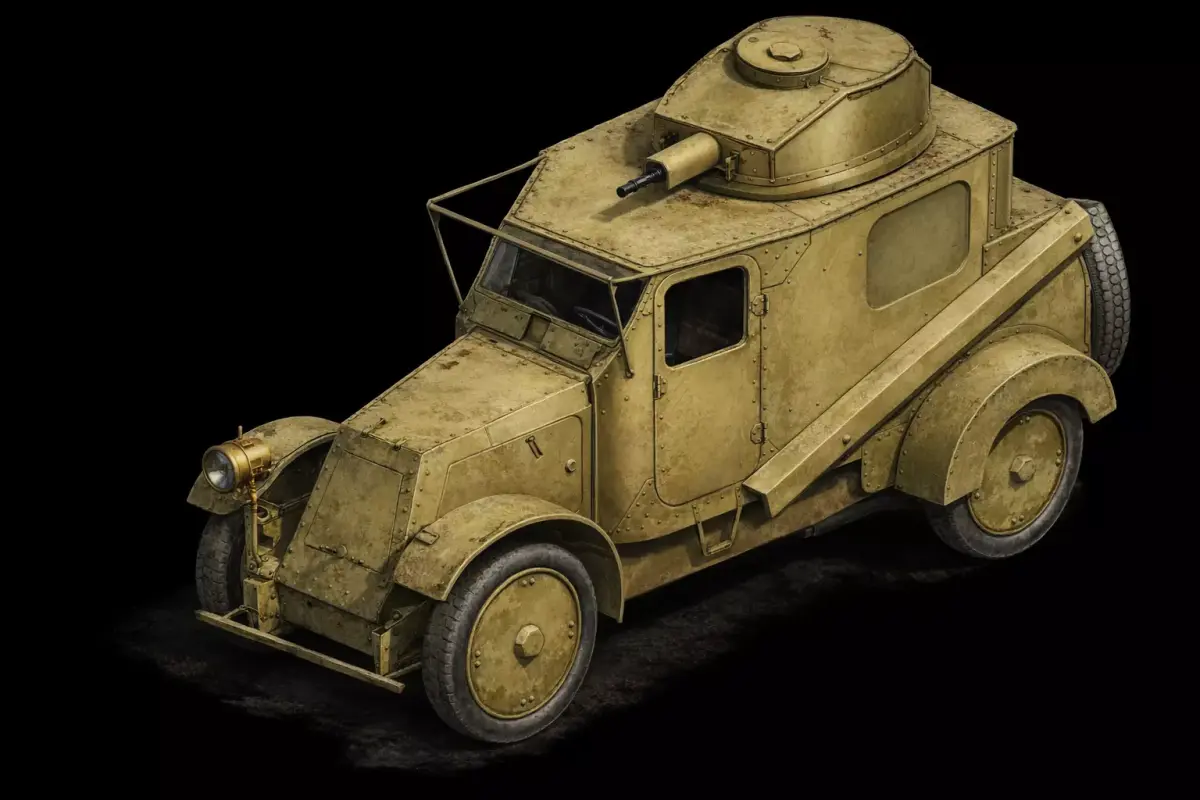 1900s Armored Vehicle Vintage Military Defense Transport 3D model