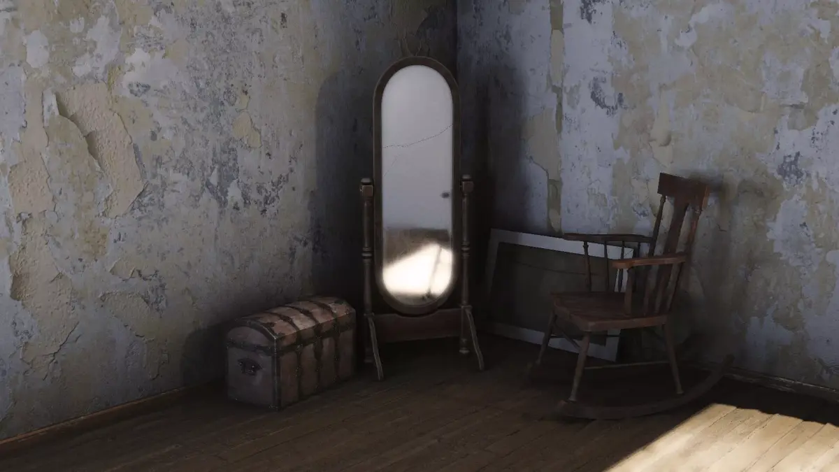 Antique Standing Mirror Free low-poly 3D model