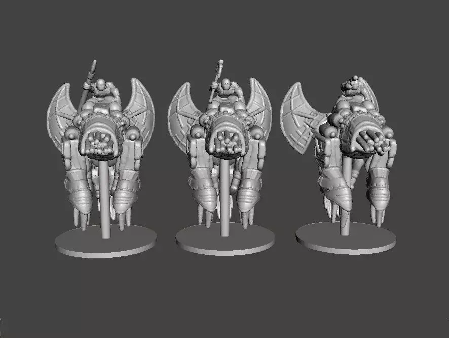 6MM MANDO WARRIORS ON BASILISK SET MINIATURE MODELS SCIFI GAMES 3D print model
