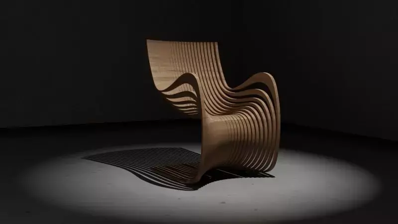 Parametric Wooden Chair Modern Furniture 3D Model 3D model