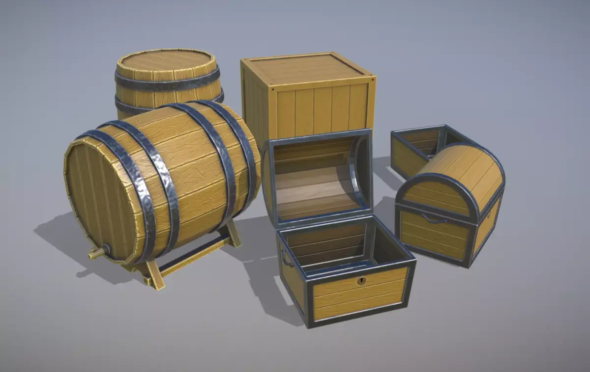 Stylized Wooden Asset Pack Free low-poly 3D model