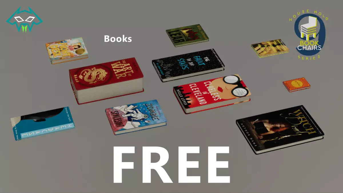 House Hold Series - 9 Book Chairs - Free Books Free 3D model