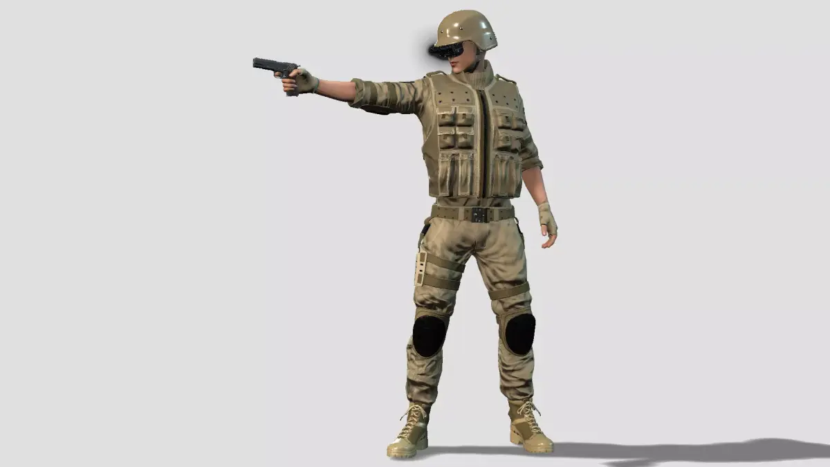 Professional SWAT Soldier Game Model 3D model