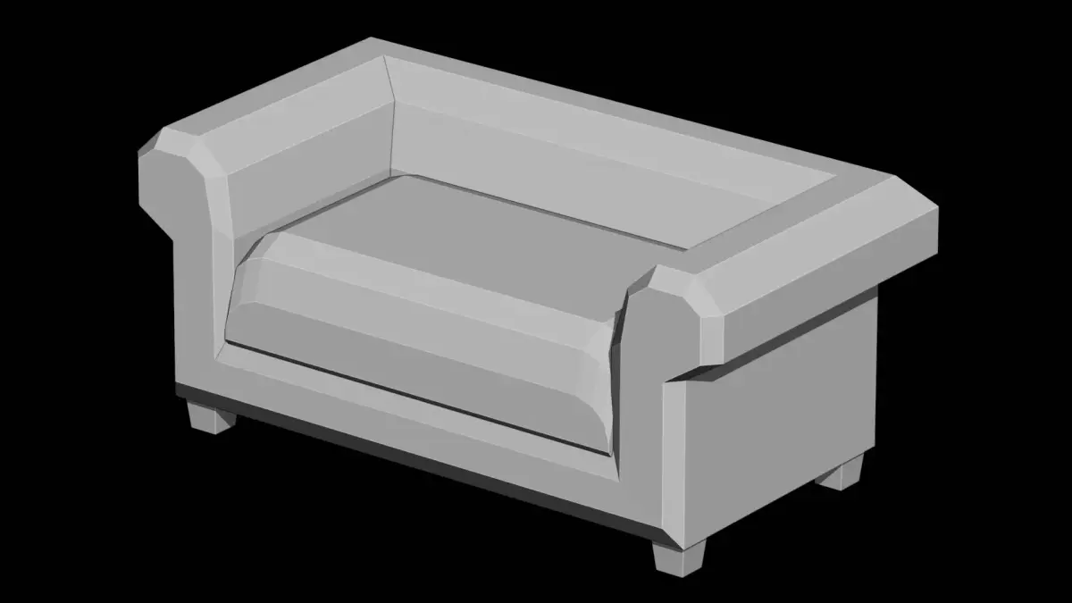 Classic Club Armchair lowpoly Free low-poly 3D model