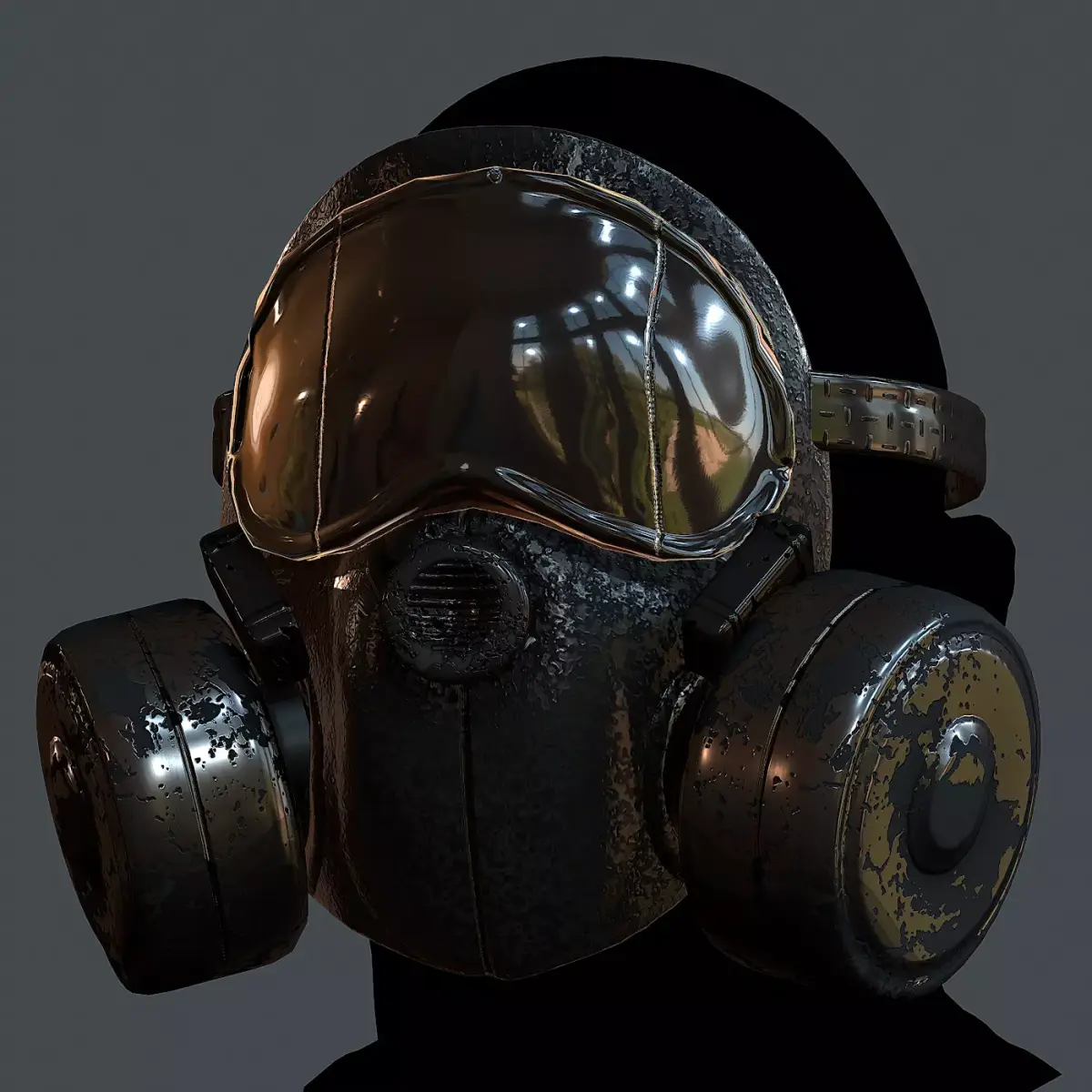 Gas mask helmet 3d model scifi Low-poly Low-poly 3D model Low-poly 3D model 93