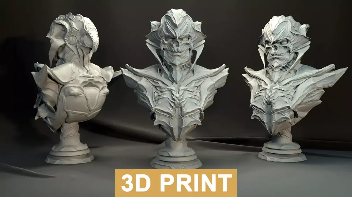 Creature Bust 2 3D  PRINT  ZTL OBJ STL 3D print model