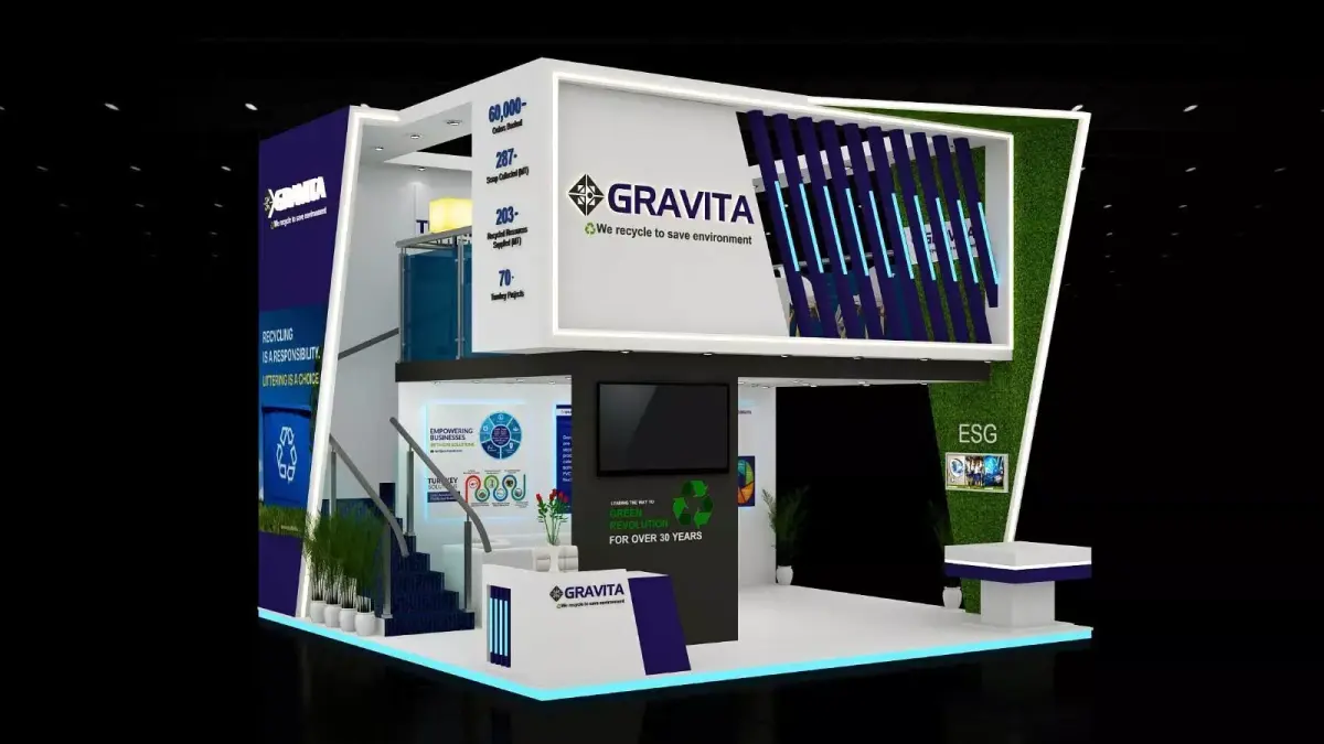 6mtr x 6mtr expo stall 3side open Exhibition Stand Free low-poly 3D model
