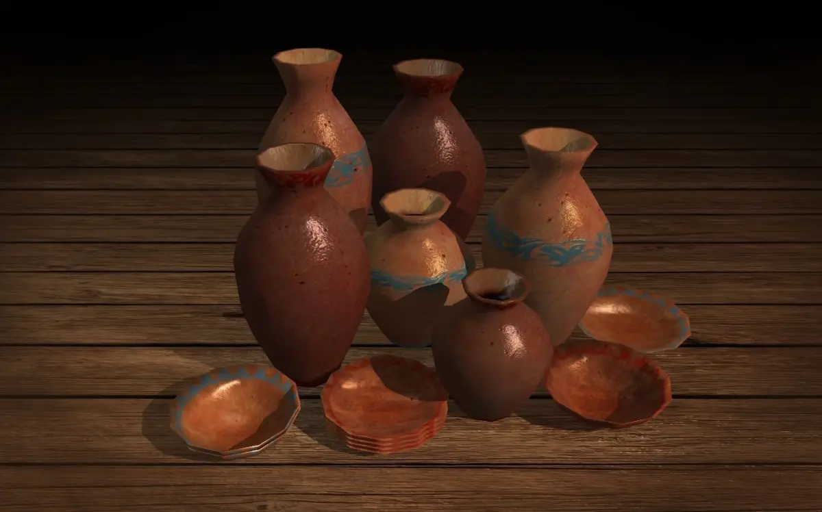 Ancient Breakable Pottery Free low-poly 3D model