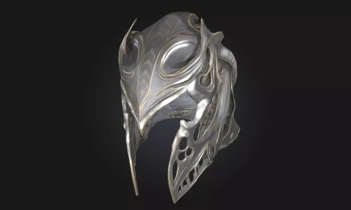 Ethereal Sentinel Helm  Mystical Headgear Model for Fantasy 3D model