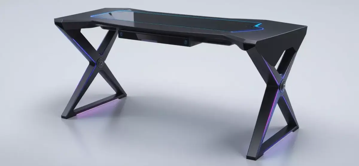 PC Gaming Table 3D Model RGB Desk with Modern Design Free 3D model