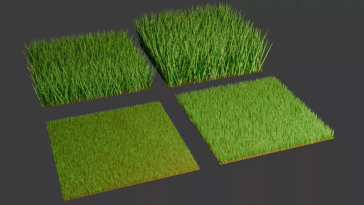 Game Ready Grass Set Low-poly 3D model