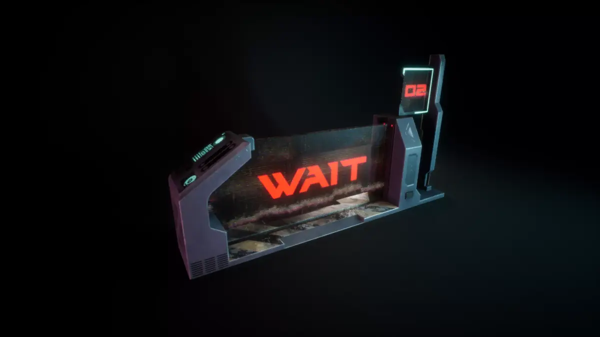 Cyberpunk Terminal  Barrier Game-Ready Low-poly 3D model