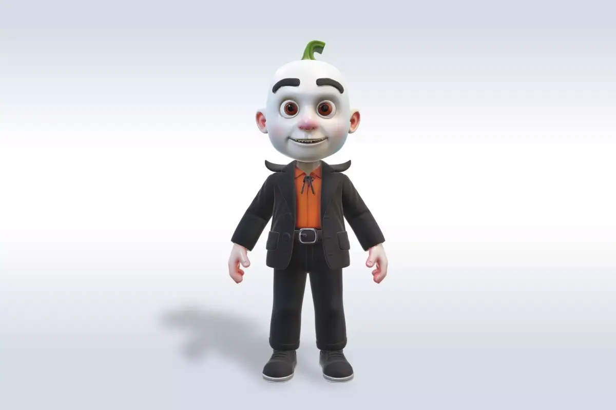 Cheerful Vampire Ghost Little Boy Character 3D model