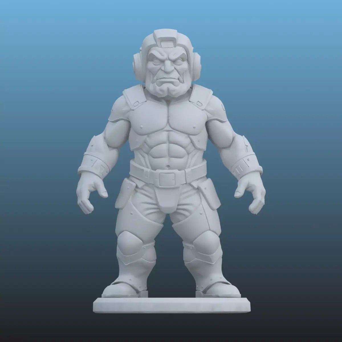 Cybernetic Dwarf Warrior - Sci-Fi Soldier 3D Miniature PM-112 3D print model
