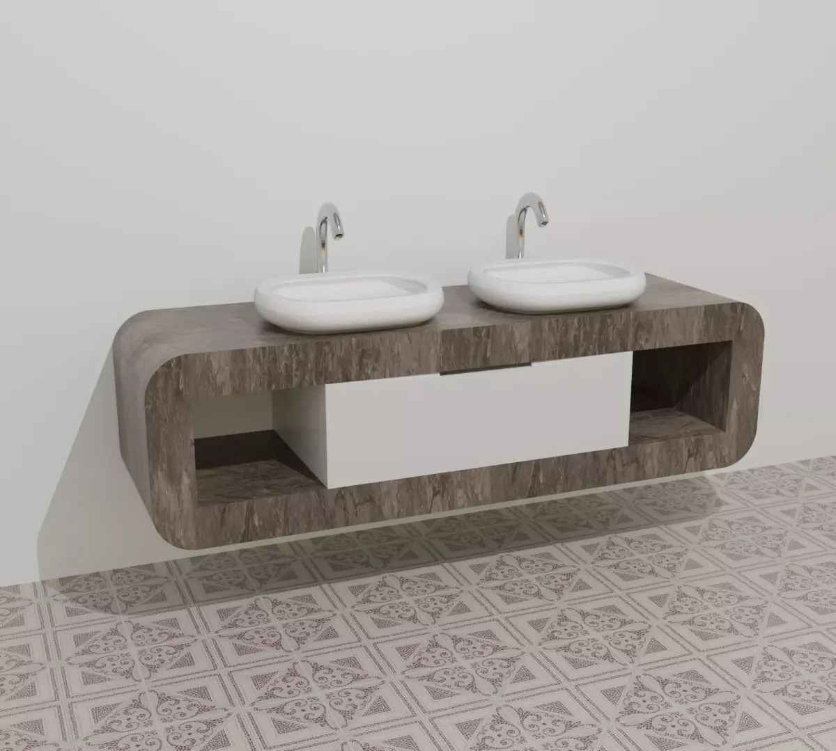 Furniture - Cabinets Bathroom white Free 3D model