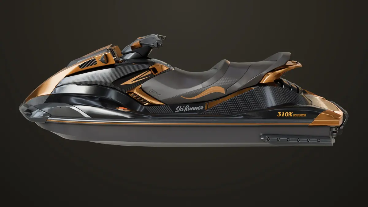 Jet Ski 01 Black Generic All PBR Unity UE Textures 3D model