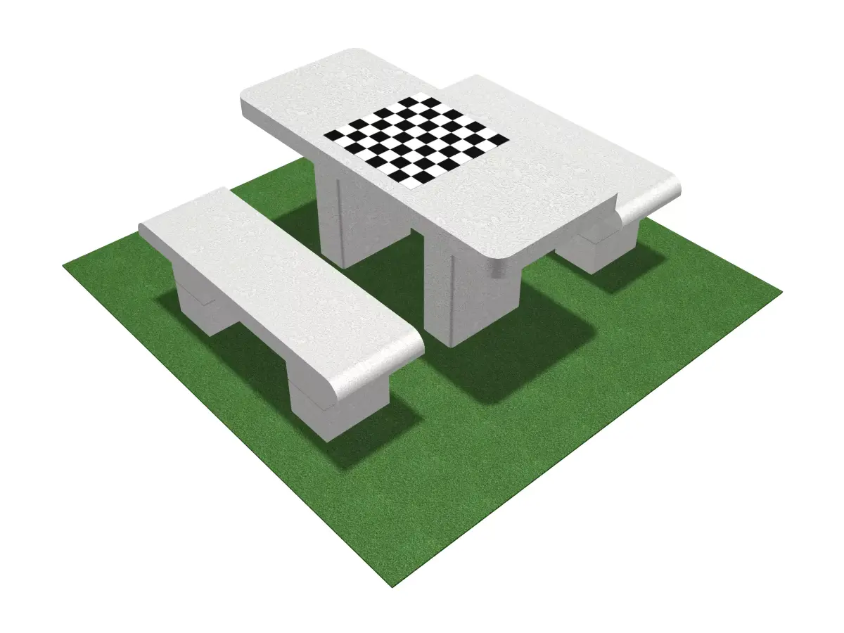 Picnic Table with Bench 3D model