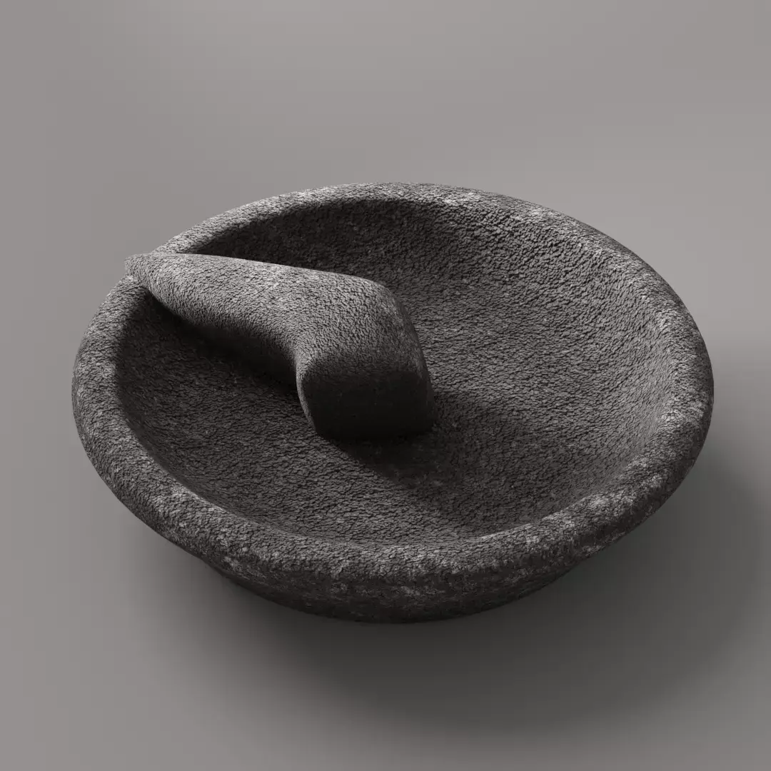 Traditional Stone Mortar and Pestle Ulekan3D Low-poly 3D model