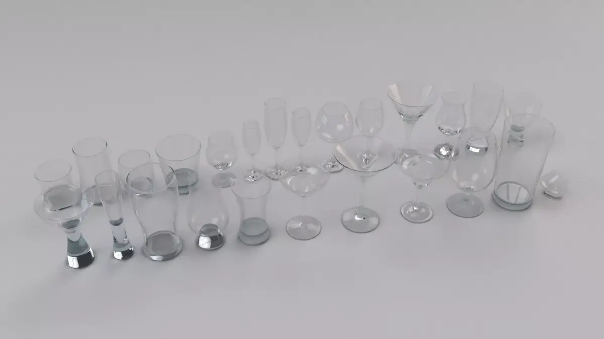 Set Collection of Glass Free 3D model