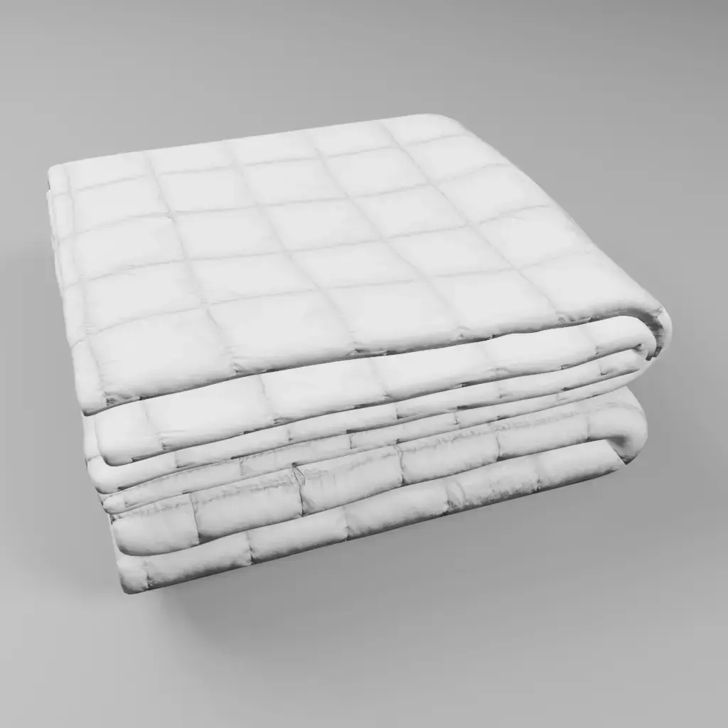 White blanket folded Free 3D model