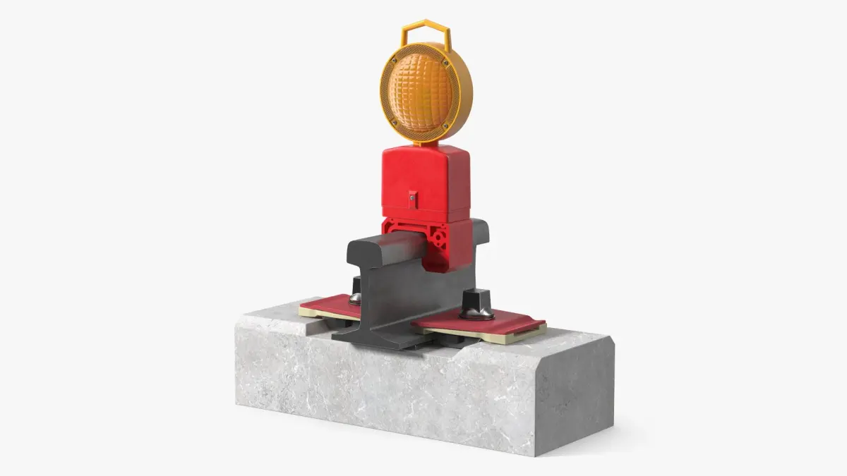 Warning Beacon Lamp Rail Mounted 3D model