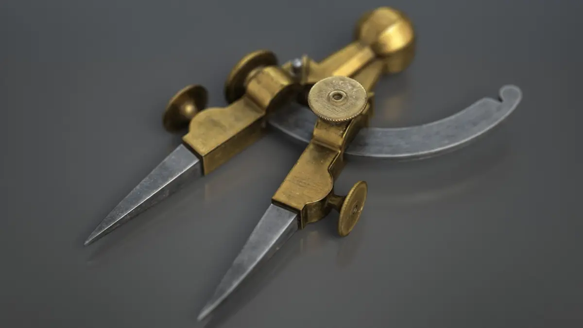 Vintage Dividers Drafting Compass 3D model