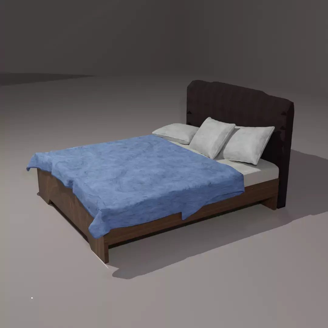 Bed with Pillow Free 3D model