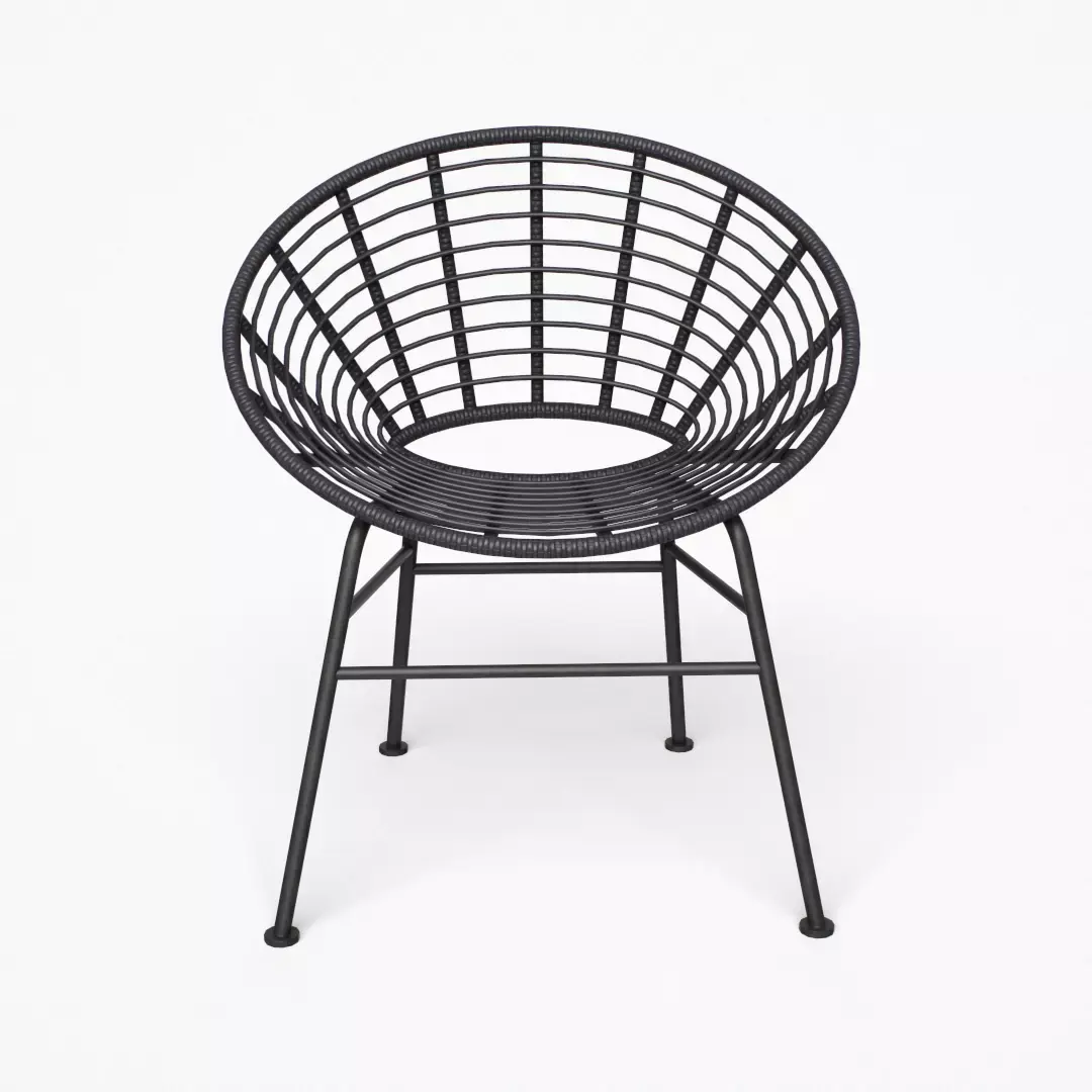Shell outdoor Dining Chair black Low-poly 3D model