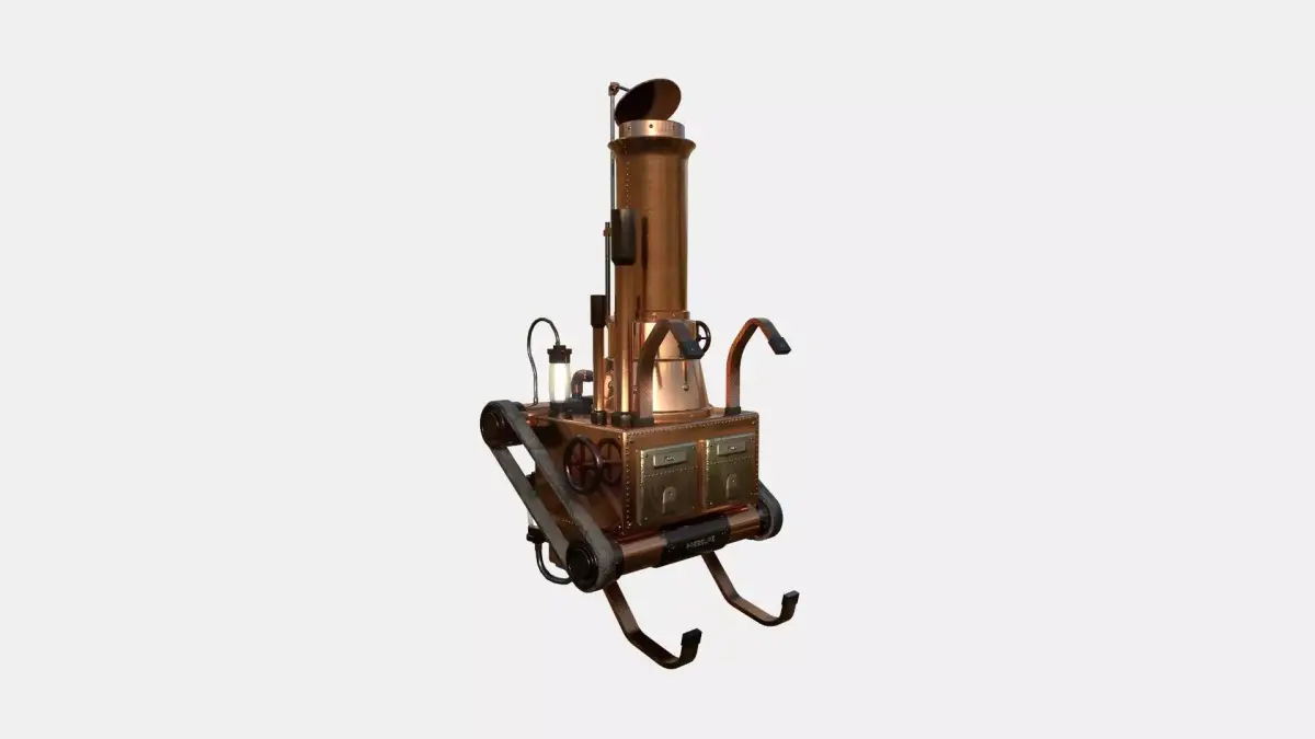 Steampunk Backpack 02 Cooper - Character Design Fashion Low-poly 3D model