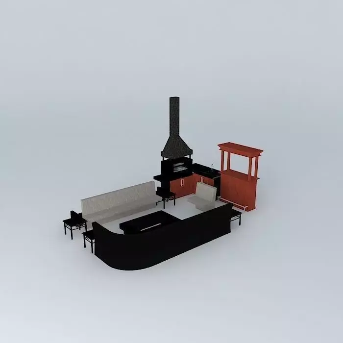 Barbecue area barbecue Free 3D model