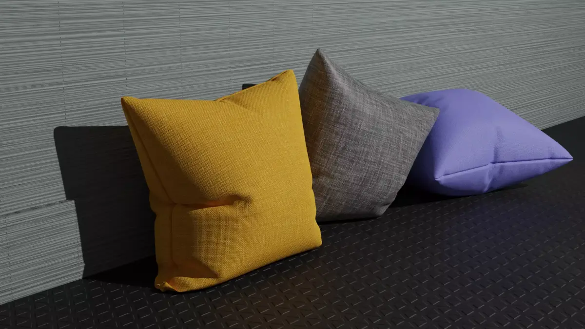 Pillow three pillows on table Free low-poly 3D model