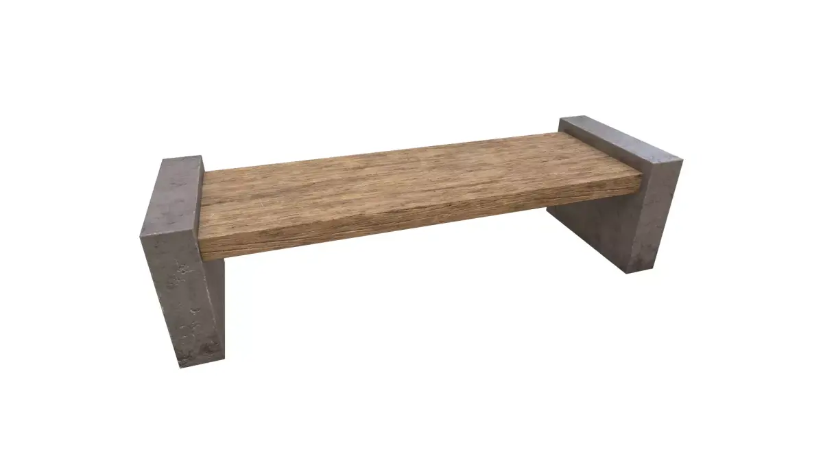 Outside Bench Low-poly 3D model