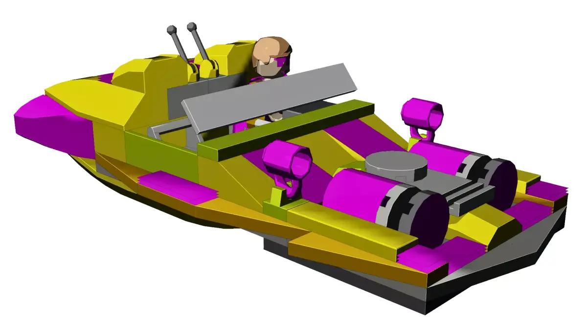 Cyberpunk Lego Style Hovercar 3D model