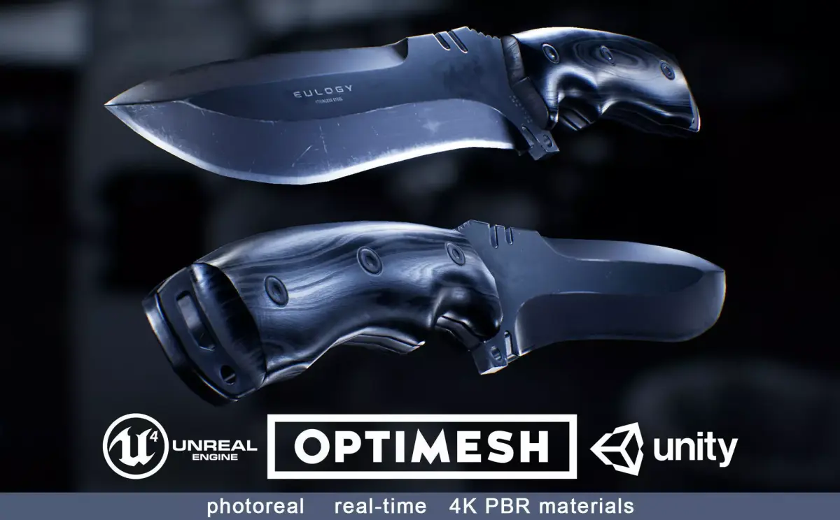 Survival Knife - PBR 3D model Low-poly 3D model