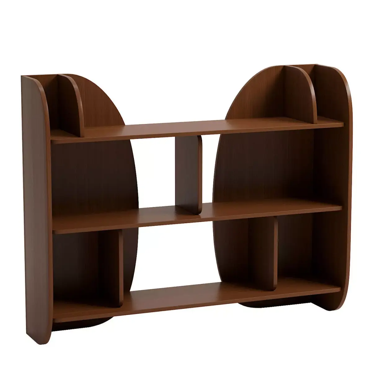 Low bookcase made of walnut wood Gorman Free low-poly 3D model