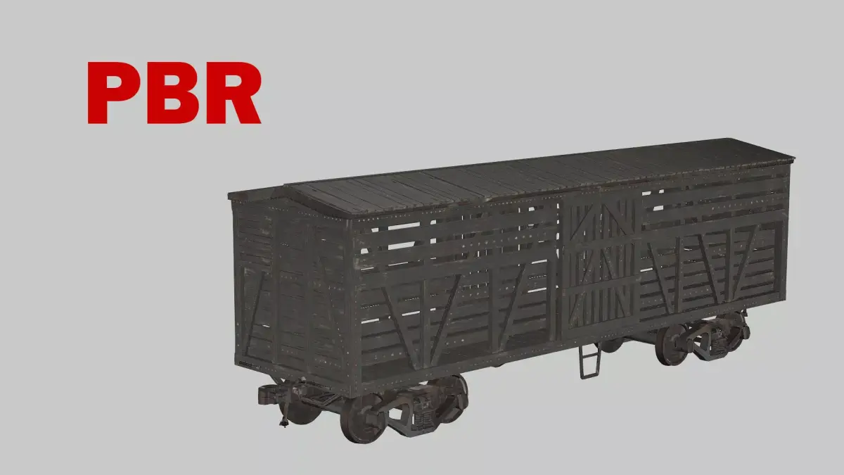 Old Train Wood Coaches Low Poly  3D Model Low-poly 3D model